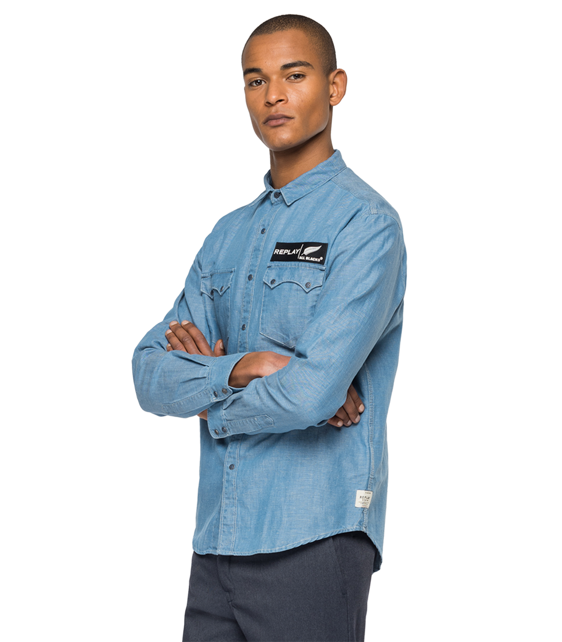 ALL BLACKS × REPLAY デニムシャツ 詳細画像 ライトブルー 2